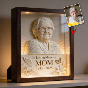 In Loving Memory - Personalized Memorial Wooden Frame LED Light