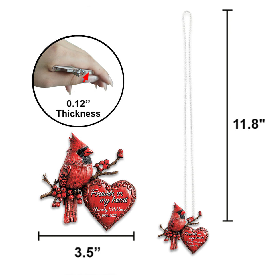 À jamais dans mon cœur - Ornement de voiture commémoratif personnalisé