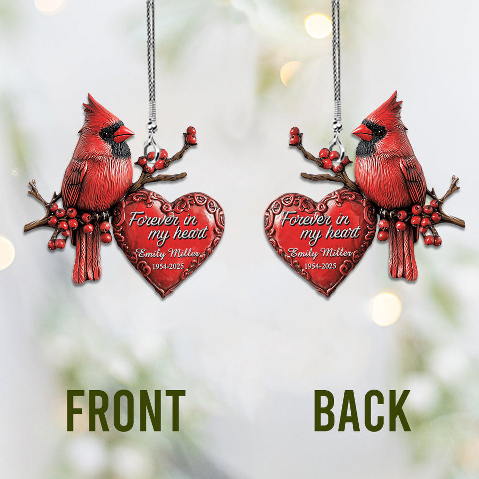 À jamais dans mon cœur - Ornement de voiture commémoratif personnalisé