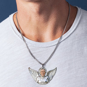 Your Wings Were Ready - Personalized Memorial Shaped Metal Pendant Necklace