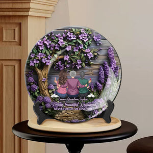 To Grandma Mother Never Forget We Love You - Personalized Grandma Ceramic Round Plate