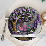 À grand-mère, maman, n'oublie jamais que nous t'aimons - Assiette ronde en céramique personnalisée pour grand-mère