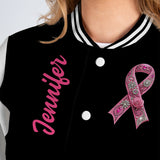 Faith Hope Love - Personalized Breast Cancer Awareness Varsity Jacket
