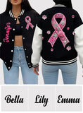 Faith Hope Love - Personalized Breast Cancer Awareness Varsity Jacket