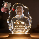 Custom Photo When You Miss Me - Personalized Memorial Acrylic LED Night Light