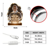 Custom Photo When You Miss Me - Personalized Memorial Acrylic LED Night Light