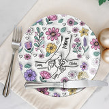 You Hold Our Hands - Personalized Mother Ceramic Round Plate