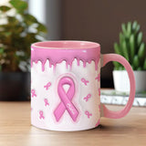 Pink Is My Signature Color - Personalized Breast Cancer Awareness Accent Mug