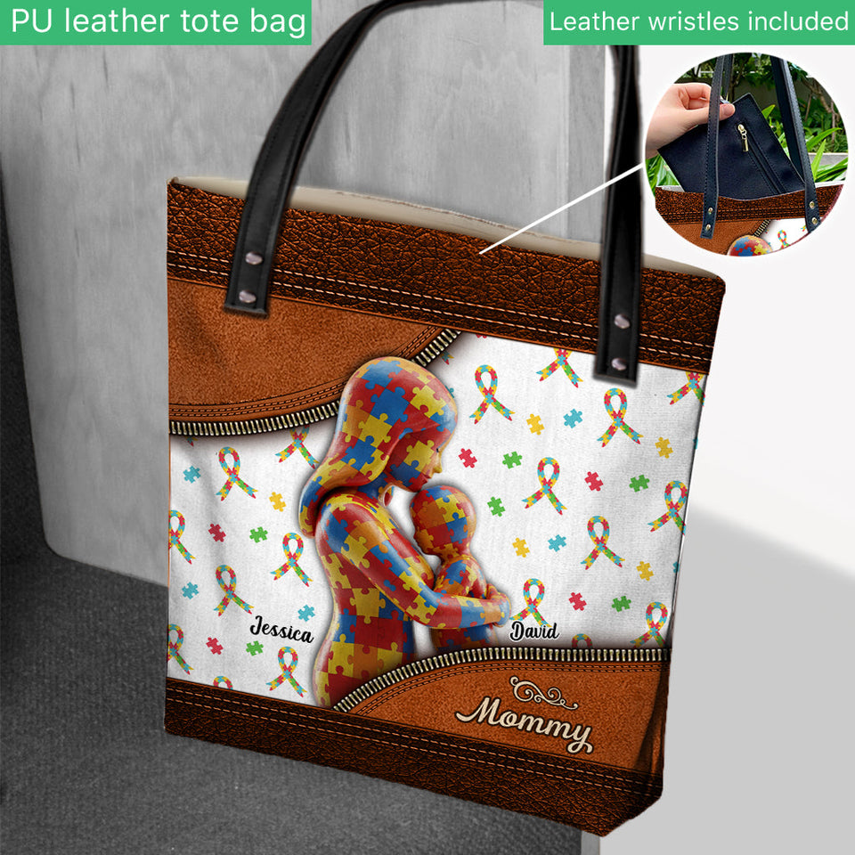 L'amour d'une mère - Sac fourre-tout personnalisé pour la sensibilisation à l'autisme