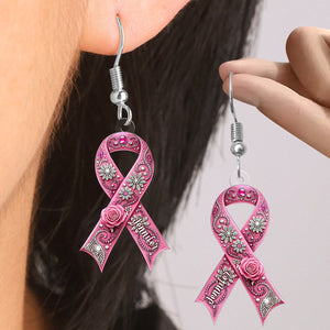 Sensibilisation au cancer du sein - Boucles d'oreilles personnalisées pour la sensibilisation au cancer du sein