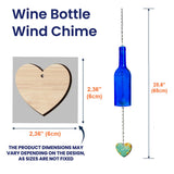 Écoutez le vent et pensez à moi - Carillon éolien personnalisé en forme de bouteille de vin commémorative