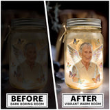 Your Wings Were Ready But My Heart Was Not - Personalized Memorial Mason Jar Light