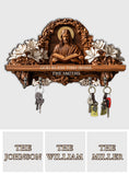 Que Dieu bénisse cette maison - Porte-clés chrétien personnalisé en forme de pièce