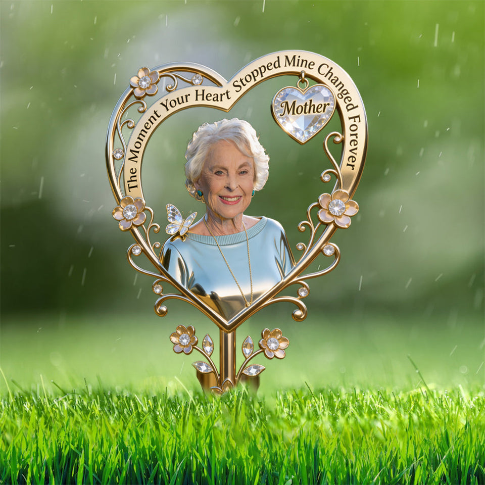 Le moment où votre cœur s'est arrêté - Plaque commémorative personnalisée en acrylique pour jardin