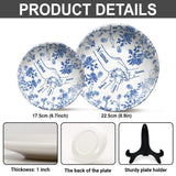 Classic White & Blue Mother Children Hands - Personalized Mother Ceramic Round Plate