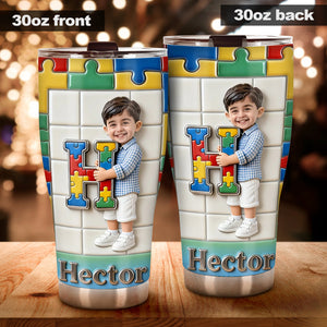 Autism Letter - Personalized Autism Awareness Tumbler