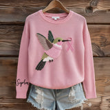 Pink Hummingbird Knit - Personalized Breast Cancer Awareness Ugly Sweater