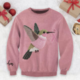 Pink Hummingbird Knit - Personalized Breast Cancer Awareness Ugly Sweater