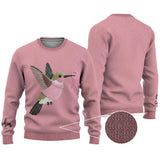 Pink Hummingbird Knit - Personalized Breast Cancer Awareness Ugly Sweater