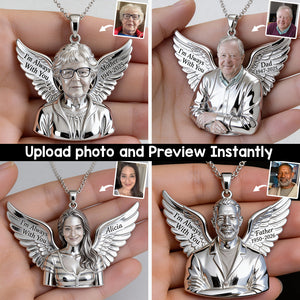 I'm Always With You - Personalized Memorial Shaped Metal Pendant Necklace