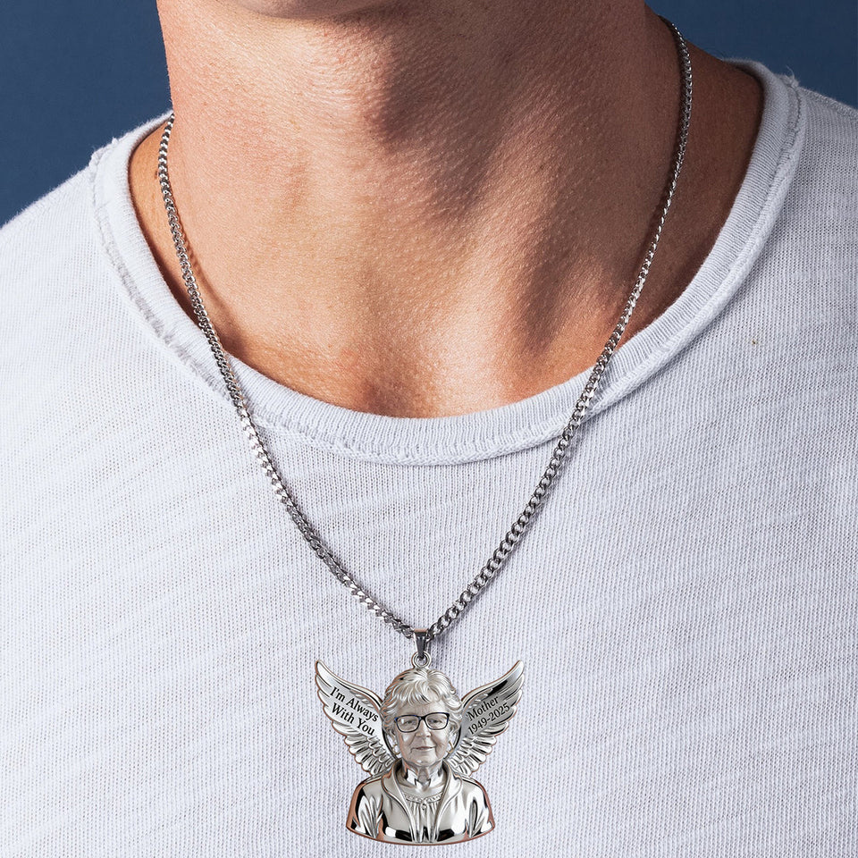 I'm Always With You - Personalized Memorial Shaped Metal Pendant Necklace