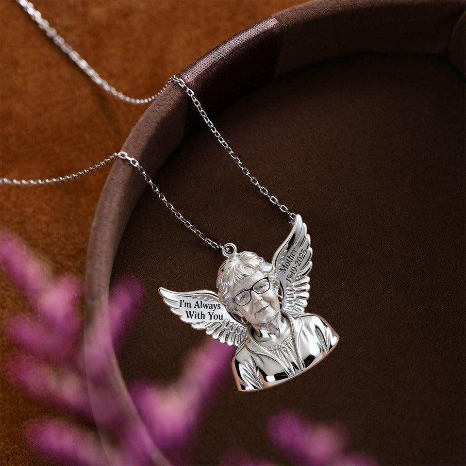 I'm Always With You - Personalized Memorial Shaped Metal Pendant Necklace