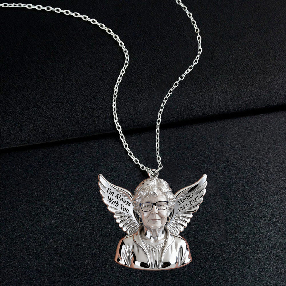I'm Always With You - Personalized Memorial Shaped Metal Pendant Necklace