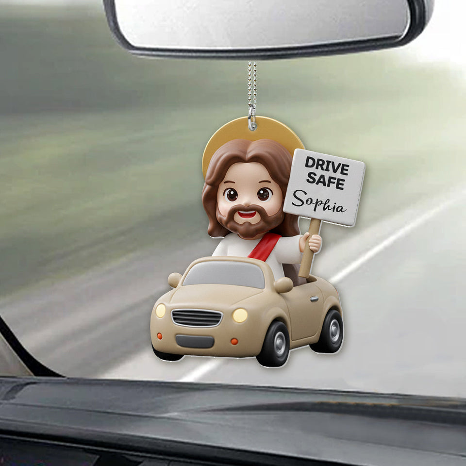 Drive Safe! - Personalized Christian Car Ornament