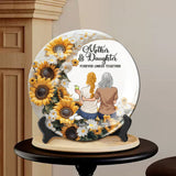 Mère et fille/fils unis pour toujours - Assiette ronde en céramique personnalisée pour maman