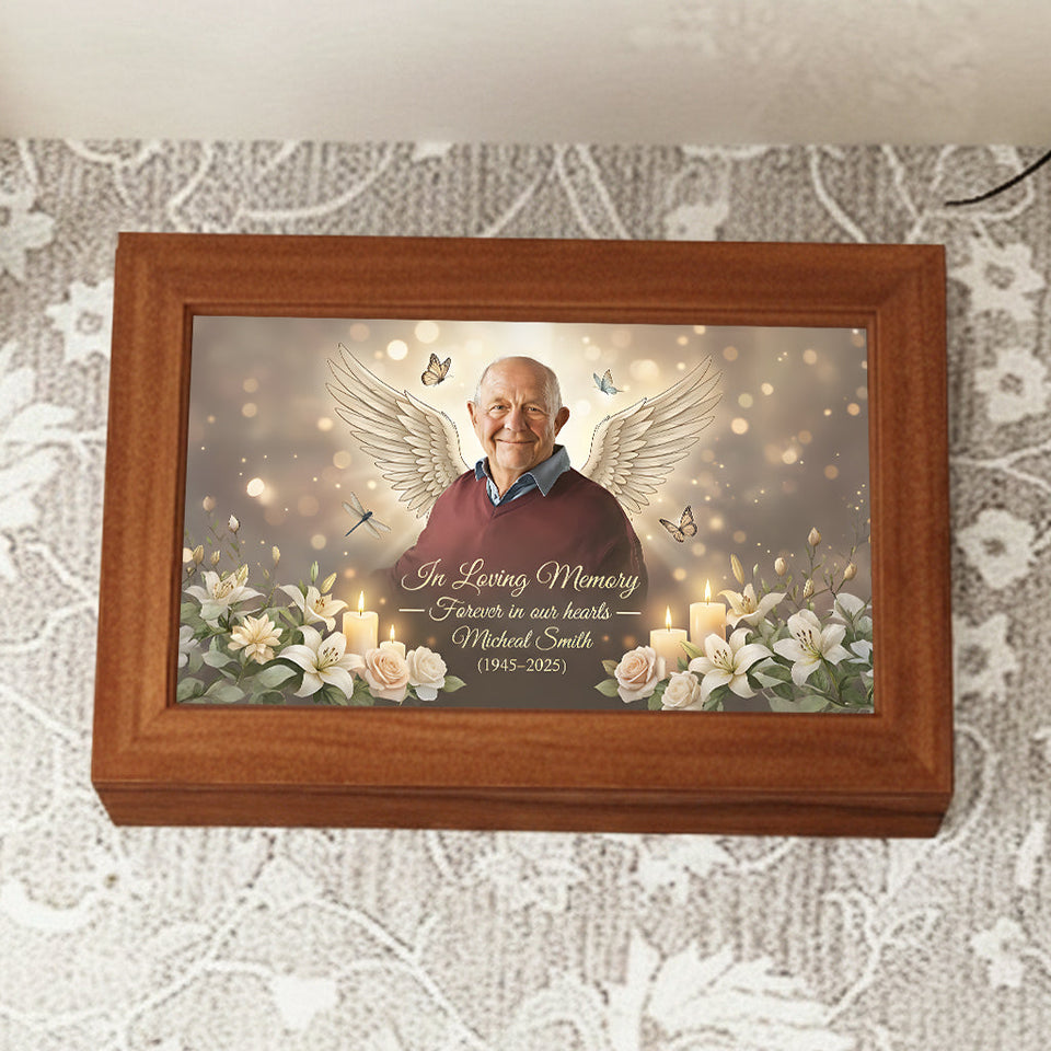 Memorial Gift - Personalized Memorial Wooden Box
