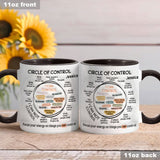 Circle Of Control, Focus Your Energy On Things You CAN Control - Personalized Mental Health Awareness Accent Mug