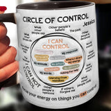 Circle Of Control, Focus Your Energy On Things You CAN Control - Personalized Mental Health Awareness Accent Mug