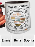 Circle Of Control, Focus Your Energy On Things You CAN Control - Personalized Mental Health Awareness Accent Mug