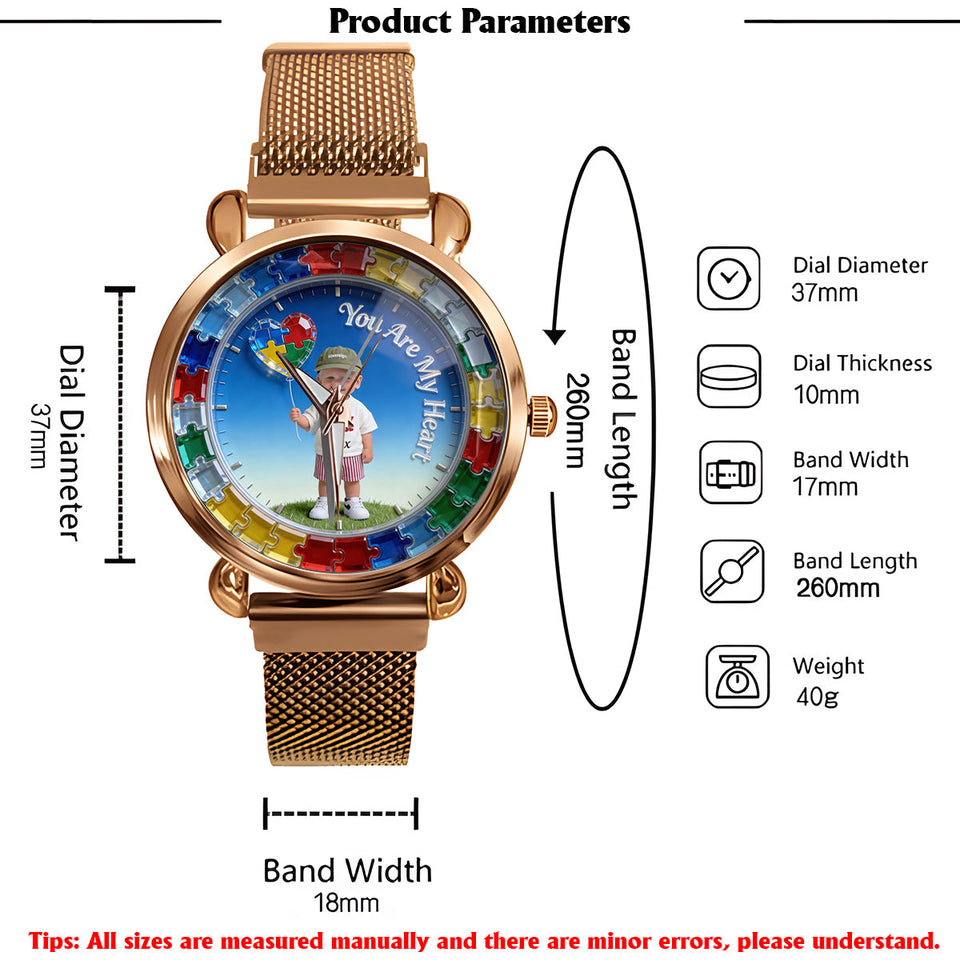 You Are My Heart - Personalized Autism Awareness Women Hand Watch