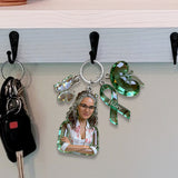 Custom Any Photo - Peace Love Cure - Personalized Kidney Awareness Keychain With Charms
