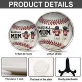 Maman de joueur de baseball - Assiette ronde en céramique personnalisée pour maman