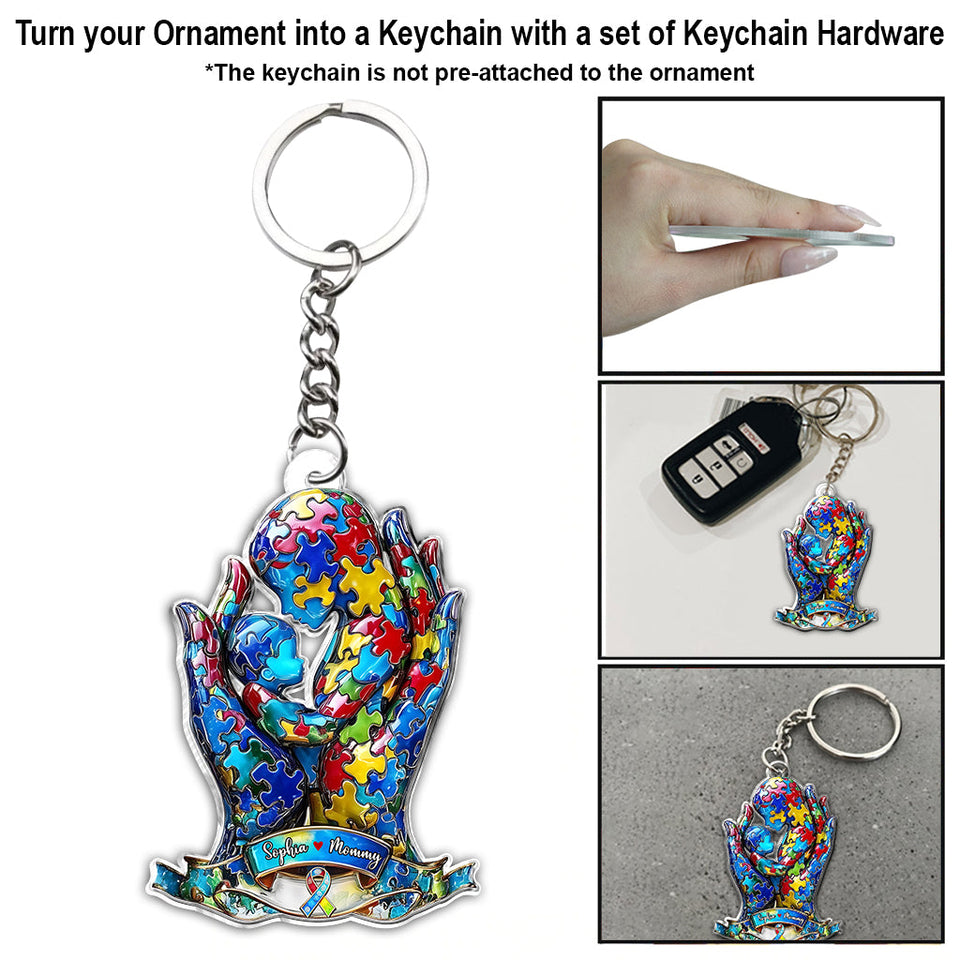Mom And Kid - Personalized Autism Awareness Ornament