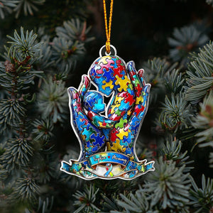 Mom And Kid - Personalized Autism Awareness Ornament