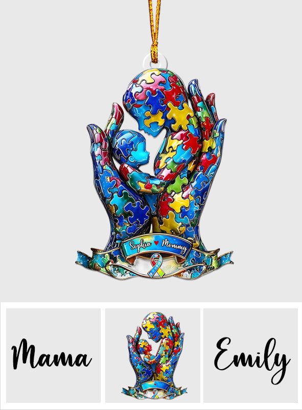 Mom And Kid - Personalized Autism Awareness Ornament