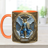 Golden Wings & Sword Archangel Michael - Personalized Christian Accent Mug