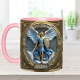 Golden Wings & Sword Archangel Michael - Personalized Christian Accent Mug