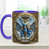 Golden Wings & Sword Archangel Michael - Personalized Christian Accent Mug