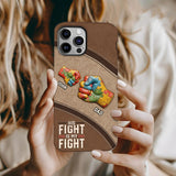 His/ Her Fight Is My Fight - Personalized Autism Awareness Full Print Phone Case
