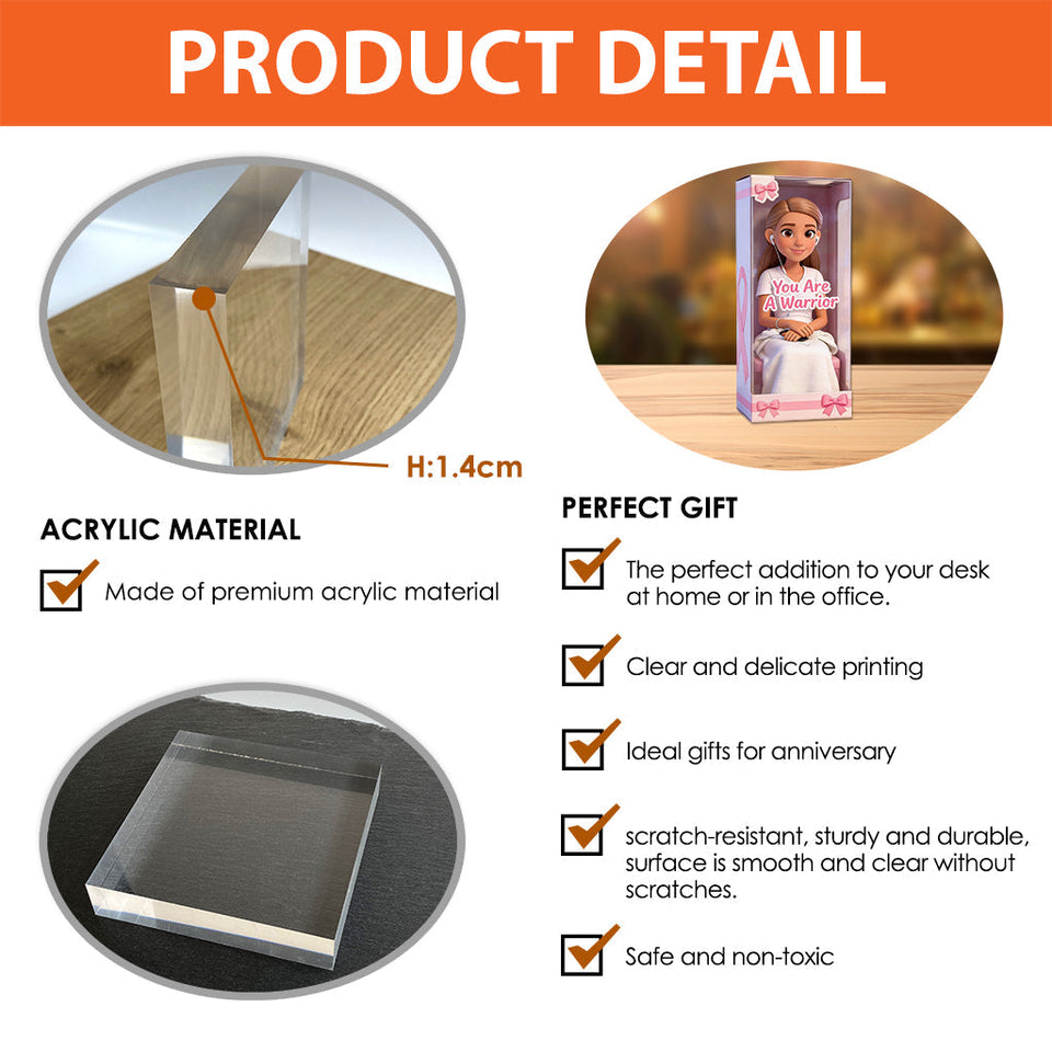 Sensibilisation au cancer du sein - Plaque acrylique personnalisée de sensibilisation au cancer du sein