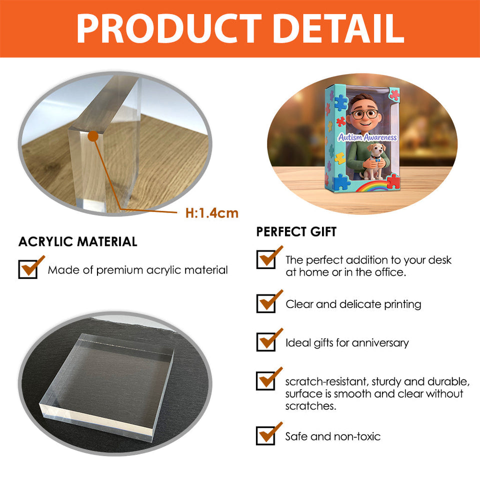 Sensibilisation à l'autisme - Plaque acrylique personnalisée de forme spéciale