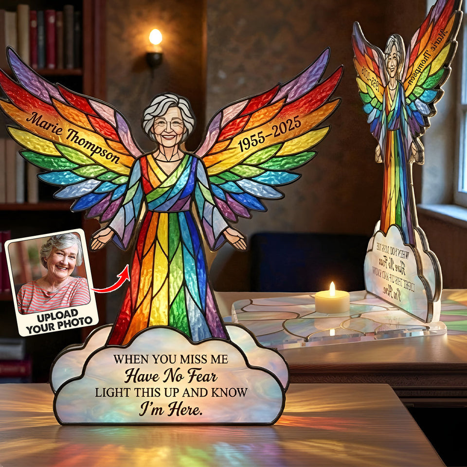 Light This Up And Know I'm Here - Personalized Memorial Candle Holder Sign