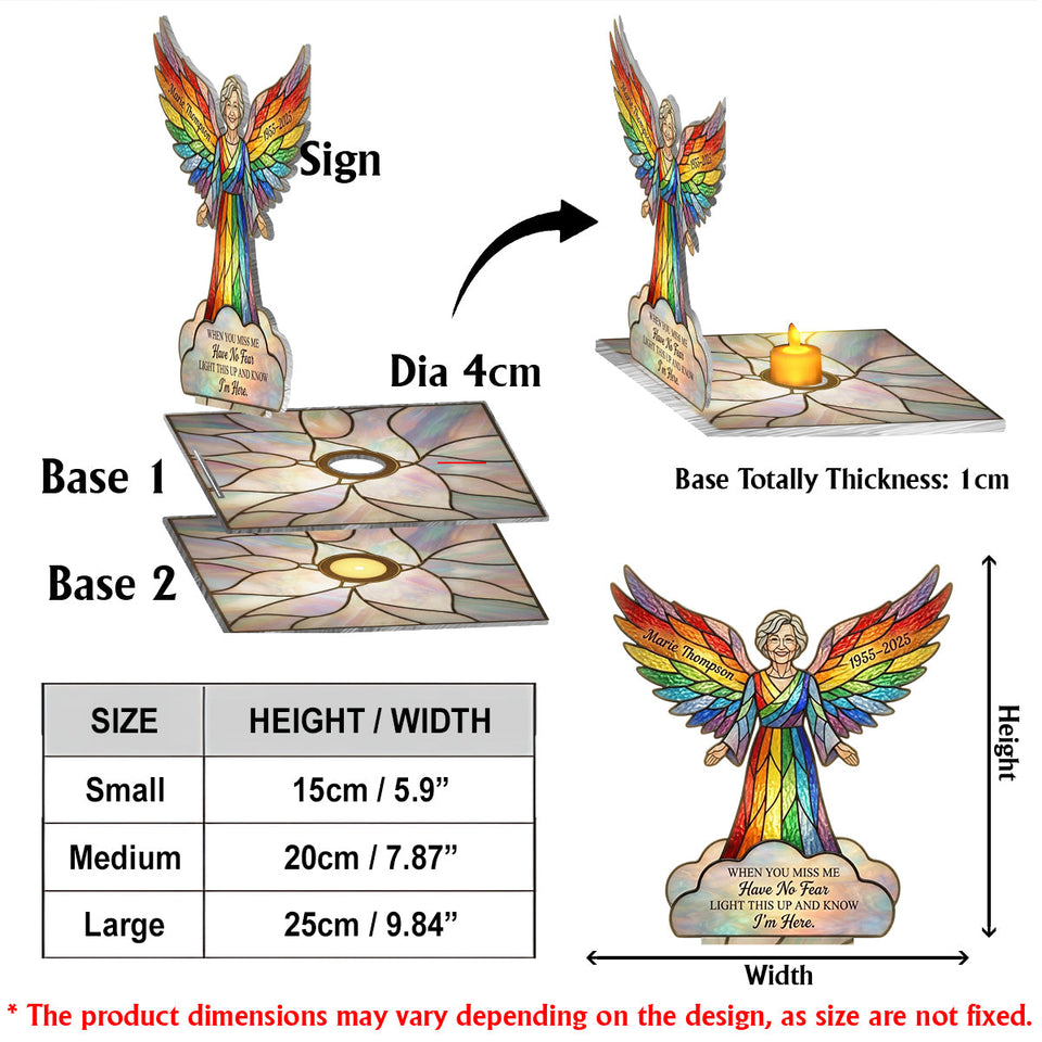 Light This Up And Know I'm Here - Personalized Memorial Candle Holder Sign