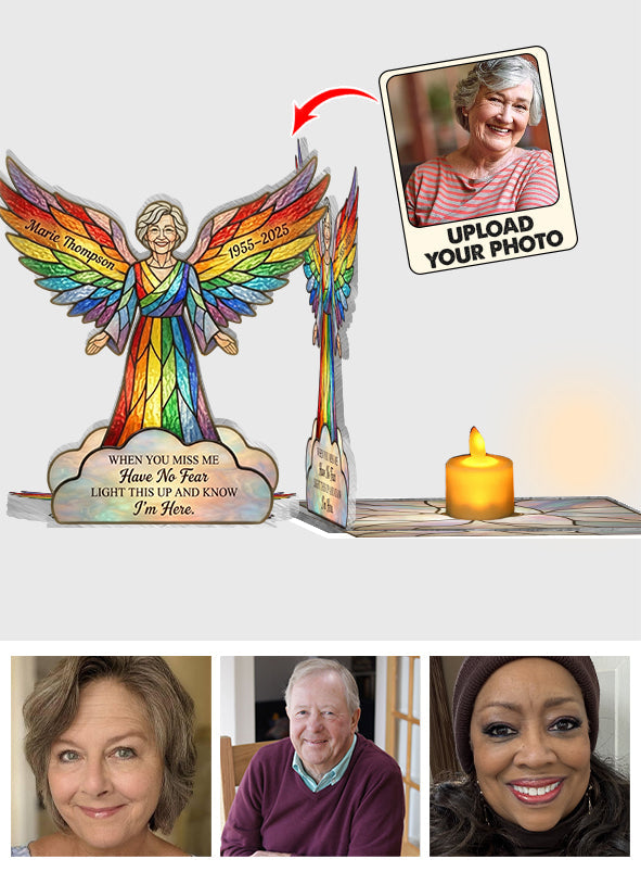 Light This Up And Know I'm Here - Personalized Memorial Candle Holder Sign