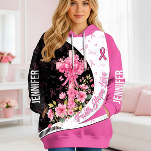 Breast Cancer Awareness – Faith Hope Love - Personalized Breast Cancer Awareness All Over Shirt