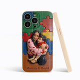 Autism Mom - Personalized Autism Awareness 3D Embossed Leather Phone Case